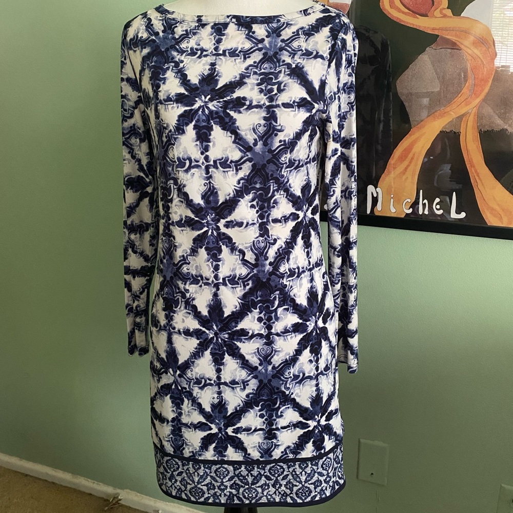 MICHAEL Michael Kors Glazed Tile Border Print Shift Dress Petite